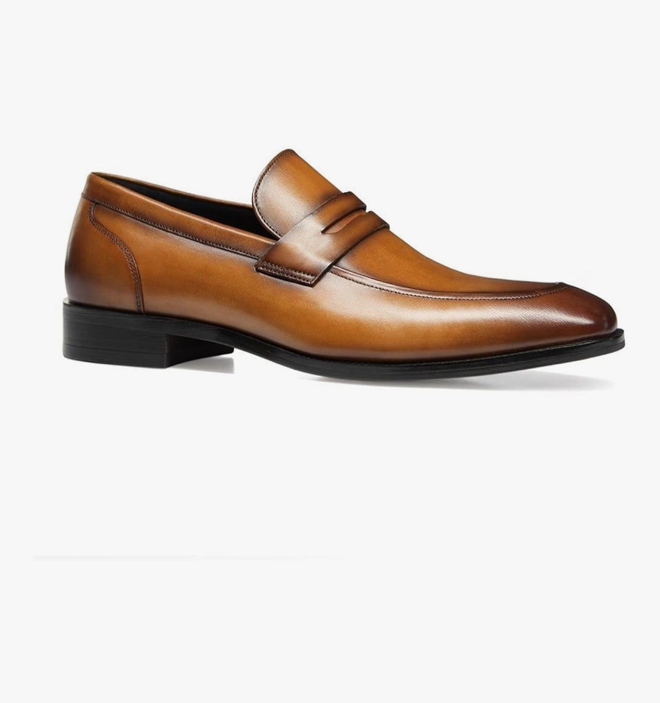 GUESS Men’s Brown Leather Loafers – Size 9.5
