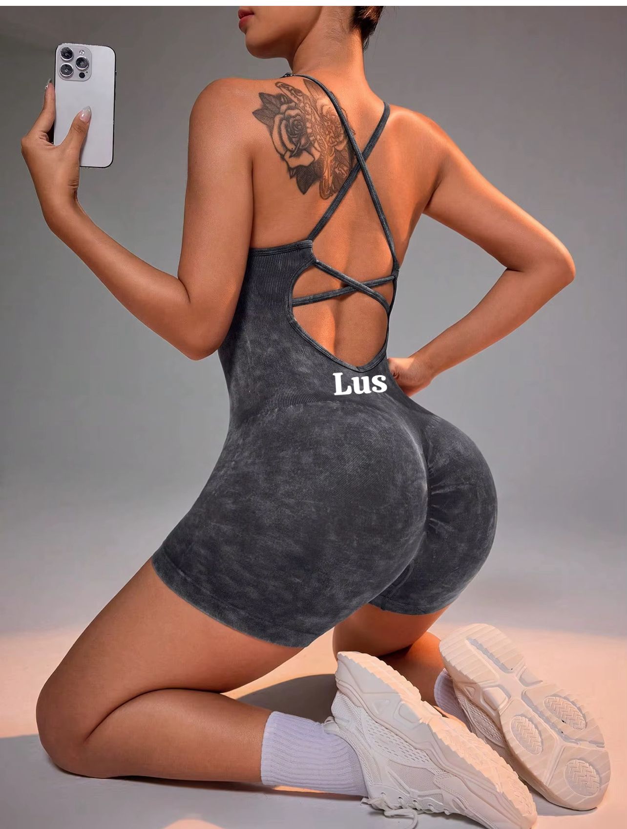 Solid Women Jumpsuit Skinny Short High Elasticity Nylon Bodysuit Yoga Sports Workout Gym One Piece