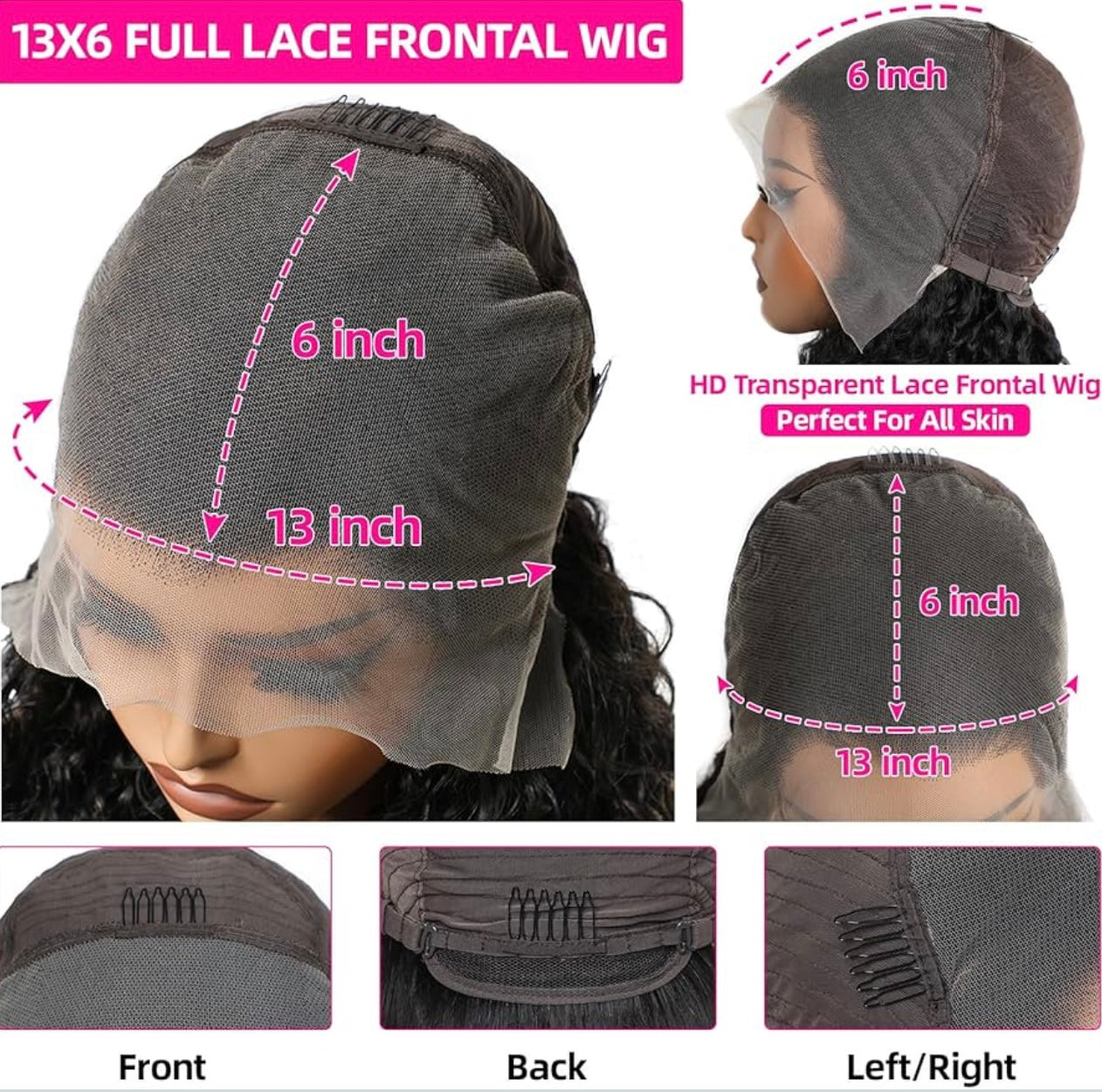 13x6 Full Lace Frontal Burmese Curly Wig – 180% Density, 100% Human Hair