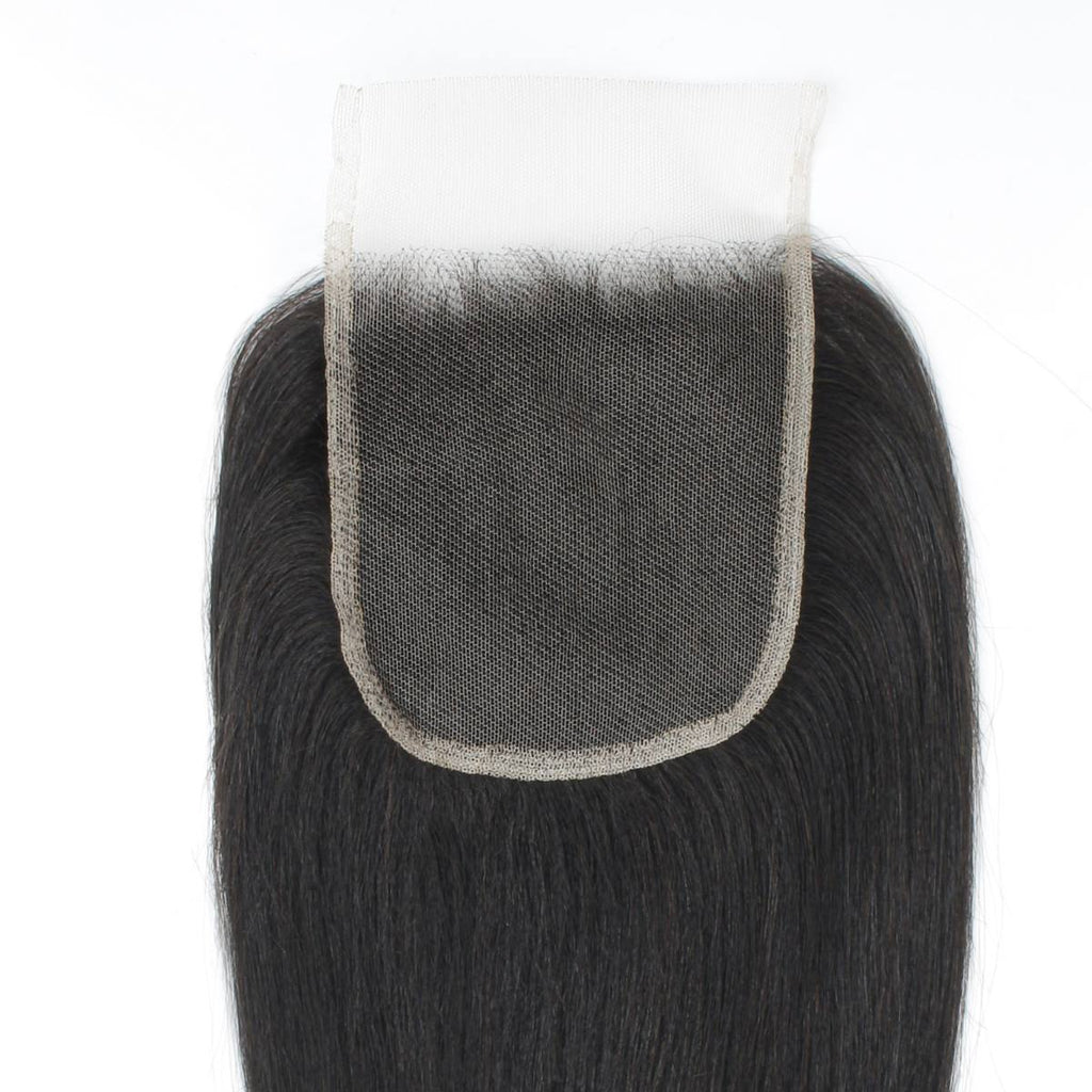 Yaki Straight 4x4 Transparent Lace Human Hair Closure