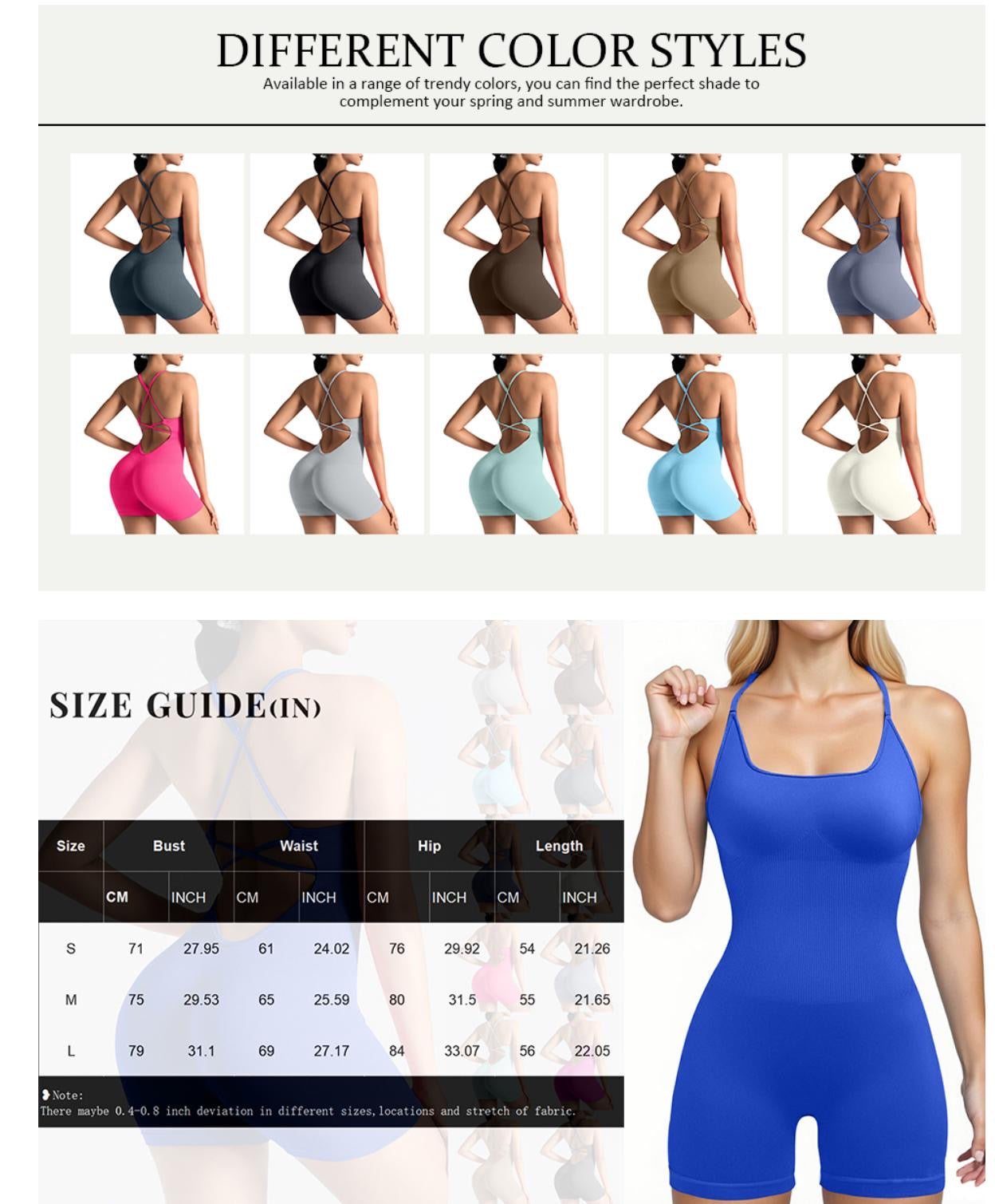 Solid Women Jumpsuit Skinny Short High Elasticity Nylon
Bodysuit Yoga Sports Workout
Gym One Piece