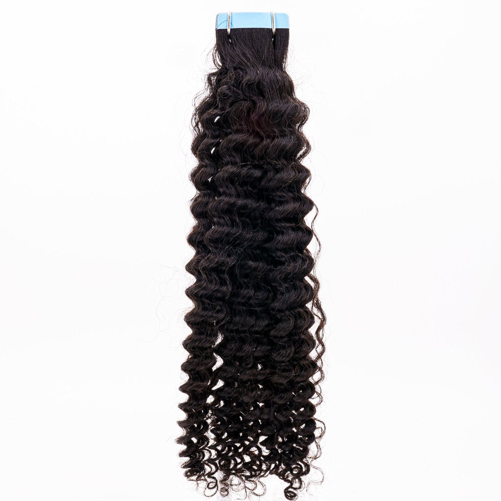 Afro Kinky Curly 100% Human Hair Tape In Extensions