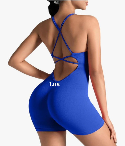 Solid Women Jumpsuit Skinny Short High Elasticity Nylon Bodysuit Yoga Sports Workout Gym One Piece