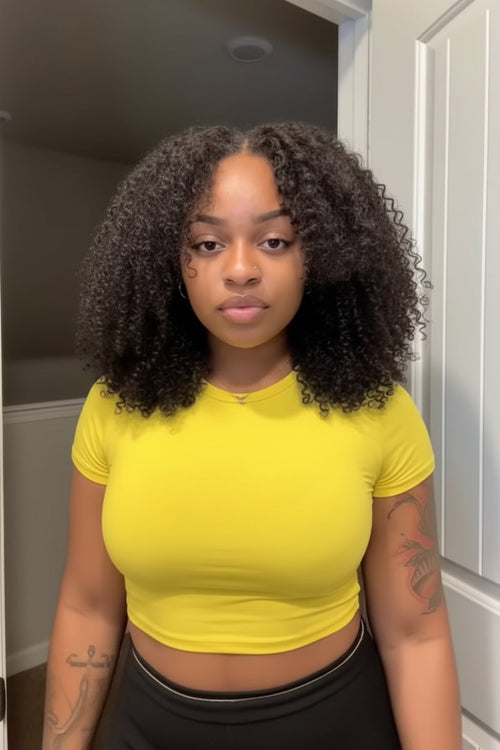 Afro Kinky Curly Glueless Wig 5x5 Bleached Knots Wear Go Wig Pre Cut HD Lace Front Wig 100% Kinky Curly Human Hair Wigs For Women