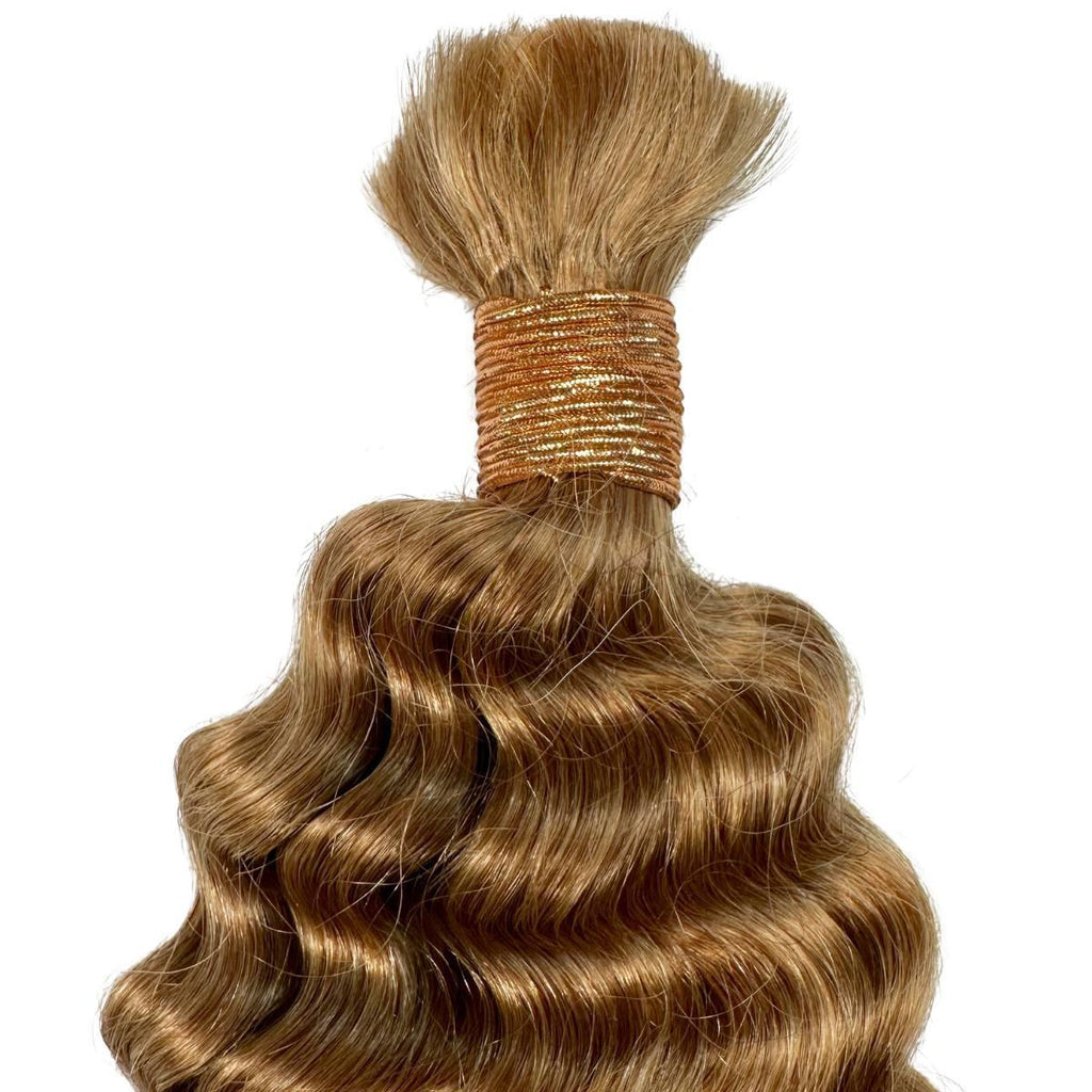 Honey Blonde Deep Wave 27 Bulk 100% Human Braiding Hair