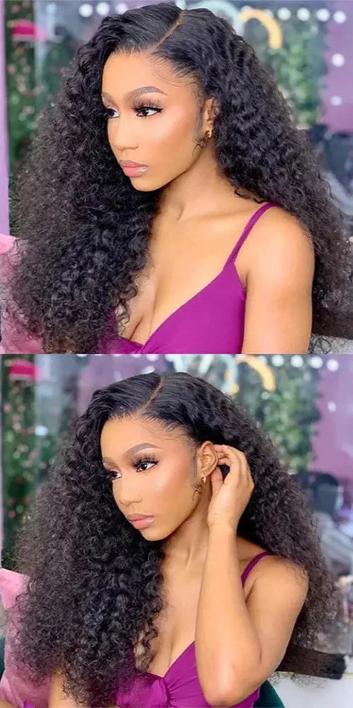 Mongolian | Kinky Curly | Human Hair | Lace Front | Lace Closure Wig