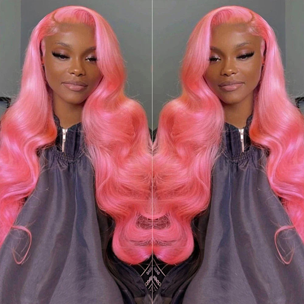 Pink Wig Body Wave 13x4 HD Lace Front Human Hair Wig