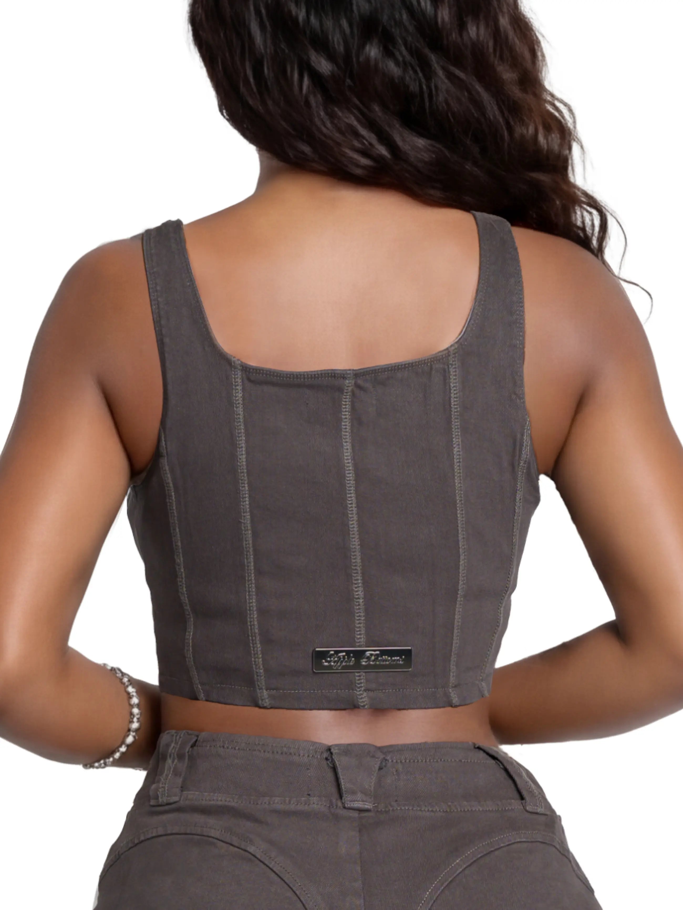 Stretch Twill Bustier Vest