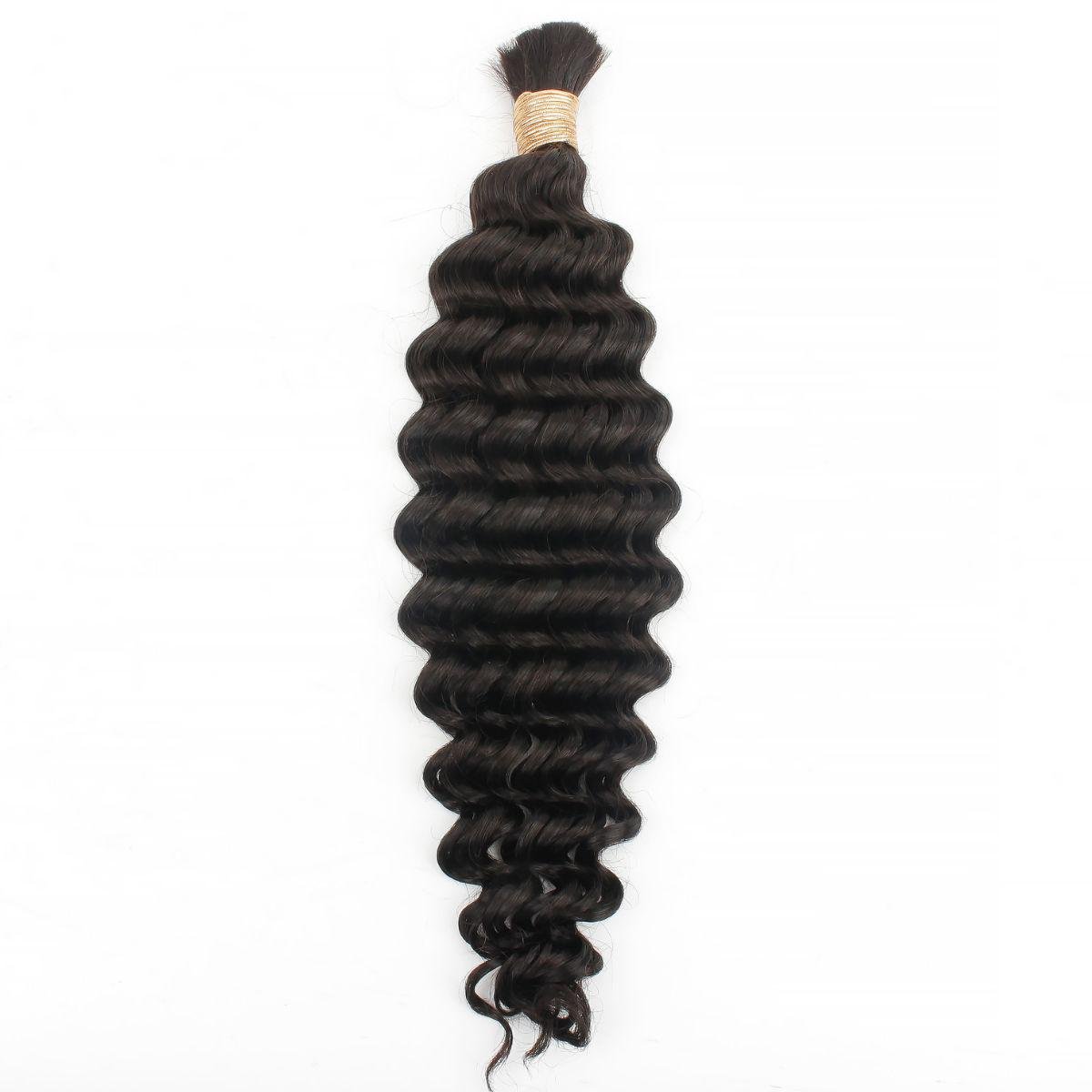 Deep Wave Bulk 100% Human Braiding Hair