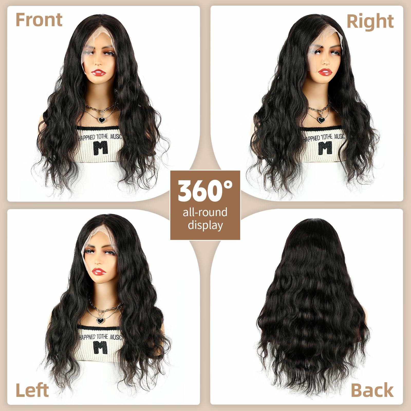 Qunali 13x4 HD Lace Front Human Hair Wig Body Wave 180% Density 22”