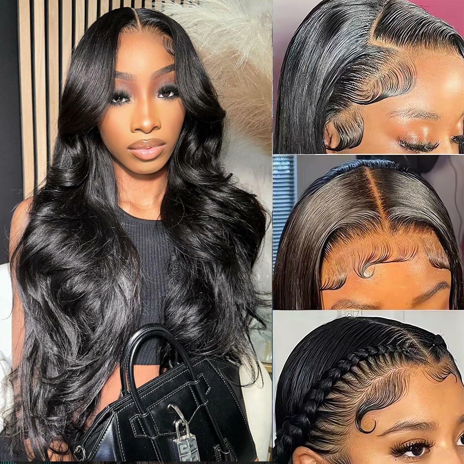 Qunali 13x4 HD Lace Front Human Hair Wig Body Wave 180% Density 22”