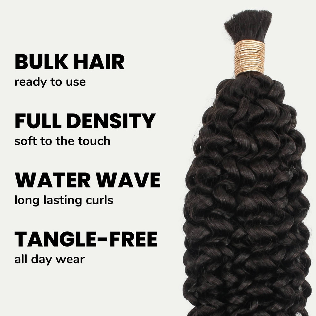 Water Wave Bulk 100% Human Braiding Hair