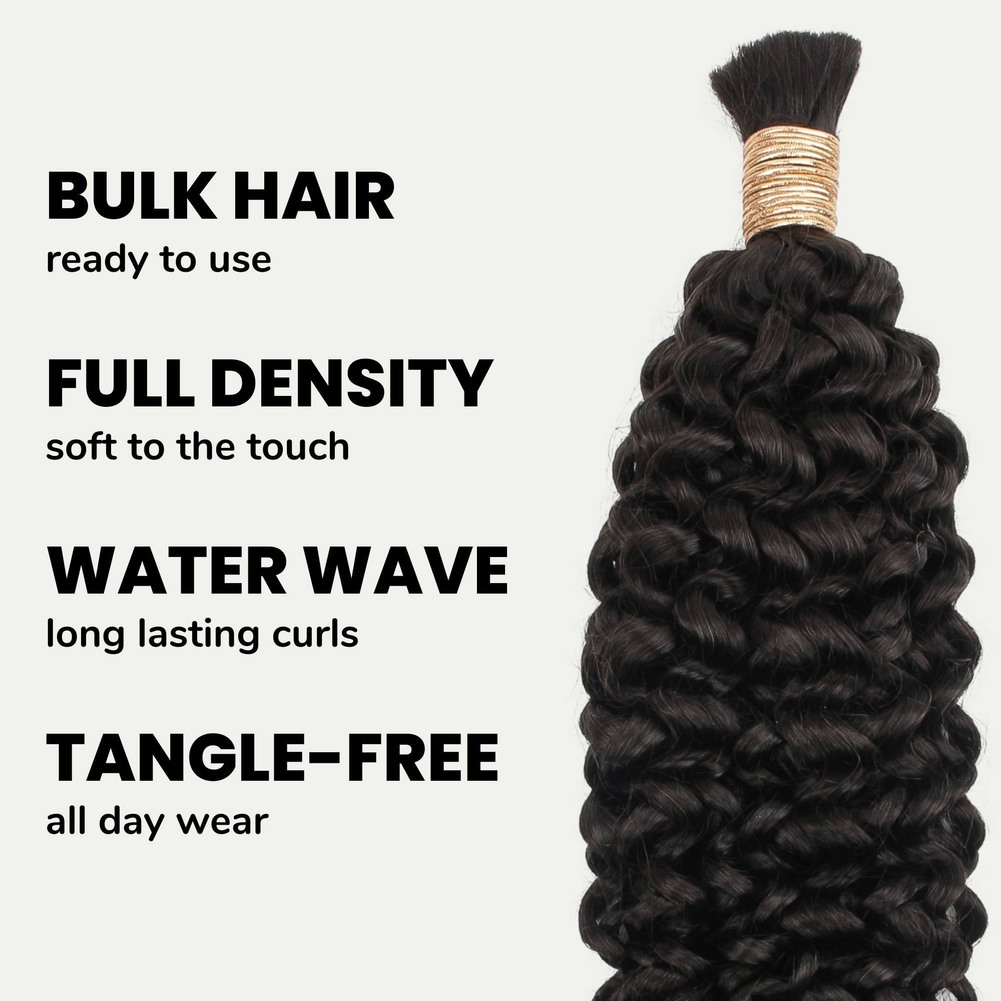 Water Wave Bulk 100% Human Braiding Hair